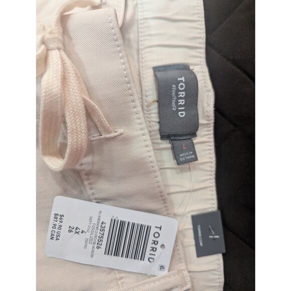 Plus size wide leg drawstring elastic khaki chinos by Torrid size 4X (26) NWT - Picture 6 of 9